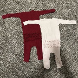 Posh Peanut Waffle Ruffled Romper - Bundle of 2